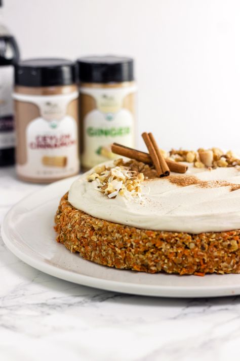 Raw Carrot Cake - Baked Ambrosia Raw Carrot Cake, Vegan Carrot Cake Recipe, Raw Carrots, Vegan Carrot Cakes, Healthy Sweet Snacks, Raw Cashews, Raw Chocolate, Raw Vegetables, Latest Recipe