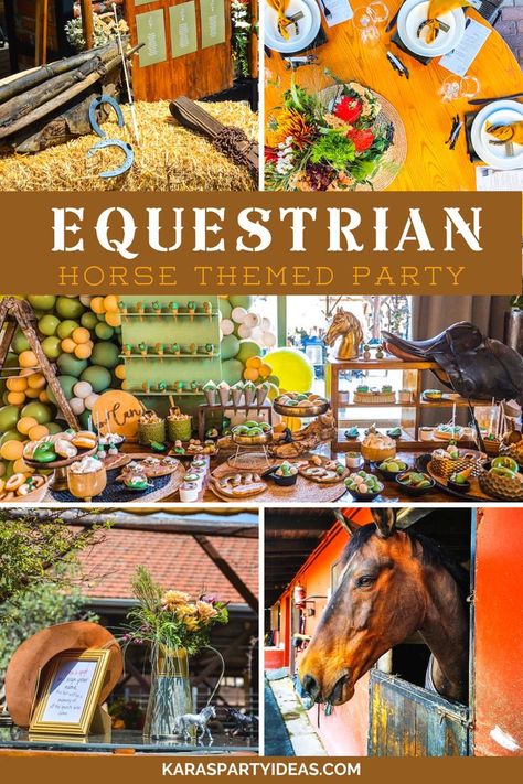 Horse Centerpiece Ideas, Horse Party Food, Horseback Riding Birthday Party, Horse Theme Birthday Party, Horse Party Decorations, Horse Themed Party, Horse Birthday Parties, Horses Theme, Horse Party