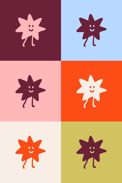 We created a custom hand drawn character as part of our branding overhaul of the nonprofit Good.Store. The character, Dot, is a stylized star, symbolizing cheerfulness, success, science, and discovery. The color palette is bold but sophisticated, including soft pink, blue, and cream contrasted by a rich plum, bright red, and chartreuse green.  Interested in seeing more of our branding work? Take a look at some of our featured projects on our website. Colour Symbolism Color Psychology, Plum Green Blue Color Palette, Color Element Of Design, Great Color Palettes, Trendy Illustration Graphic Design, Two Color Color Palette, Chartreuse Green Color Palette, Color Pallet Design, Creating A Color Palette