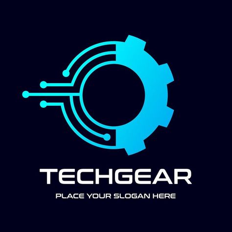 Gear technology vector logo template. This design use cog symbol. Suitable for industrial. Gear Logo Design Ideas, Technology Symbol, Technology Branding, Steam Logo, Maintenance Logo, Technology Vector, Security Logo, Gear Logo, Tech Logo