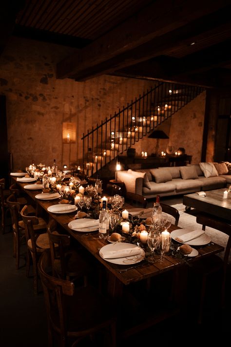 Intimate Dinner Table Setting, Intimate Autumn Wedding, Dark Wedding Ceremony Aesthetic, Wedding Private Dinner, Night Wedding Indoor, Intimate Party Decor, Intimate Birthday Dinner Party, Private Small Wedding, Indoor Autumn Wedding