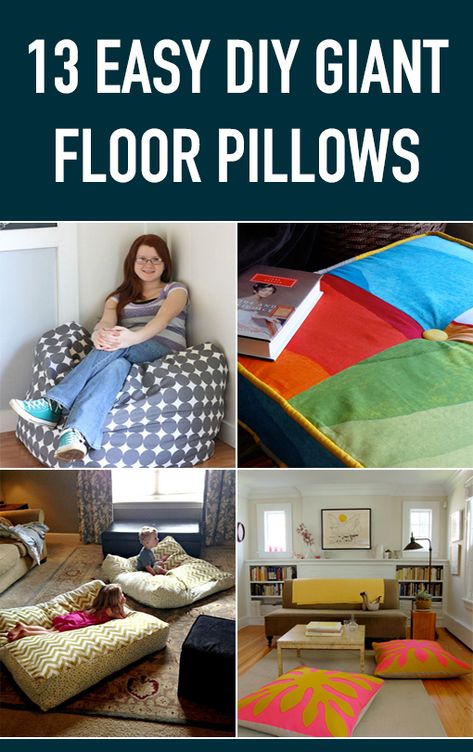 Giant Floor Pillows Diy, Floor Pillows Diy, Giant Floor Pillows, Pillows Diy, Diy Pillows, Diy Projects To Try, My New Room, Cool Diy, Floor Pillow