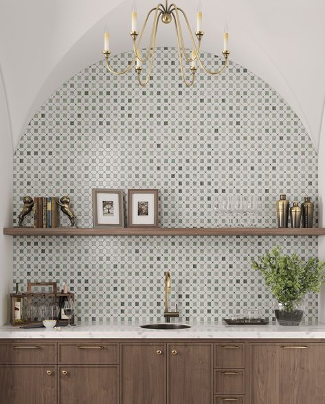 Transform your space with the luxurious touch of our Envy Green Marble Mosaic Tiles! 🌿✨ Perfect for accent walls, backsplashes, and floors, these tiles bring a fresh and sophisticated vibe to any room. Ready to elevate your decor? 💚 Egypt Apartment, Green Mosaic Tiles, White Mosaic Tile, White Mosaic Tiles, Budget Kitchen Makeover, Mosaic Tile Sheets, Penny Tile, White Mosaic, House Color Schemes