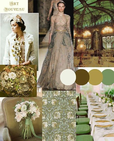 Wedding theme from Benessamy wedding ideas Art Nouveau Theme, Art Nouveau Wedding, Nouveau Wedding, Art Nouveau Weddings, Wedding Reception Flowers, Wedding Kiss, Wedding Styling, Art Nouveau Style, Wedding Mood Board