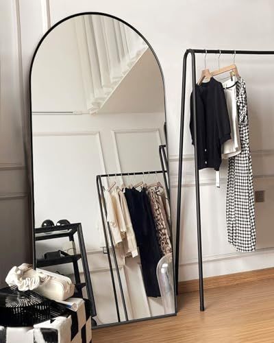 Full Length Mirror In Bedroom Corner, Large Mirror Wall, Black Floor Mirror, Full Length Mirror In Bedroom, Wall Mirror Full Length, Arched Full Length Mirror, Mirror Body, Full Length Mirror Stand, Mirror For Bedroom