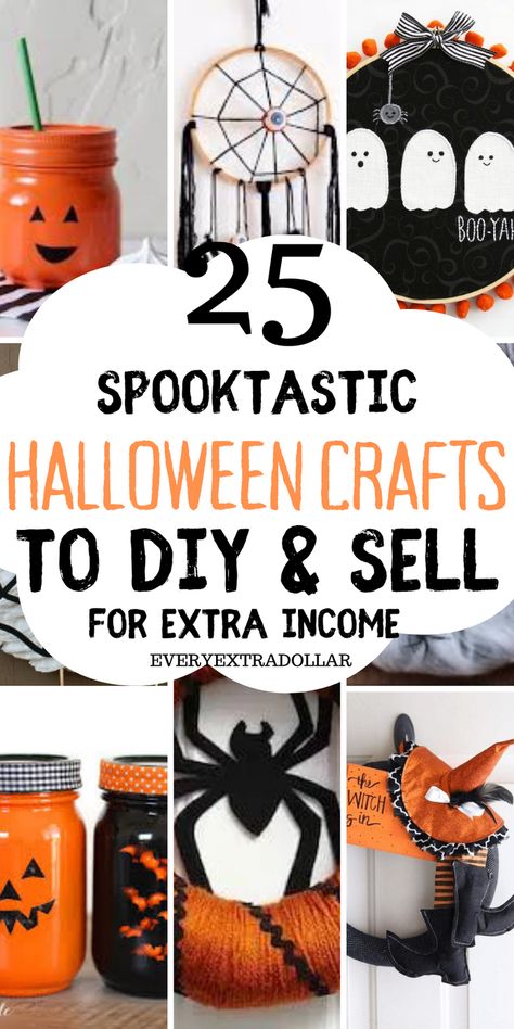 Halloween Crafts To Make, Halloween Crafts To Sell, Scary Halloween Decorations Outdoor, Cheap Halloween Decorations, October Crafts, Material Wreaths, Halloween Table Decorations, Spooktacular Halloween, Halloween Diy Crafts