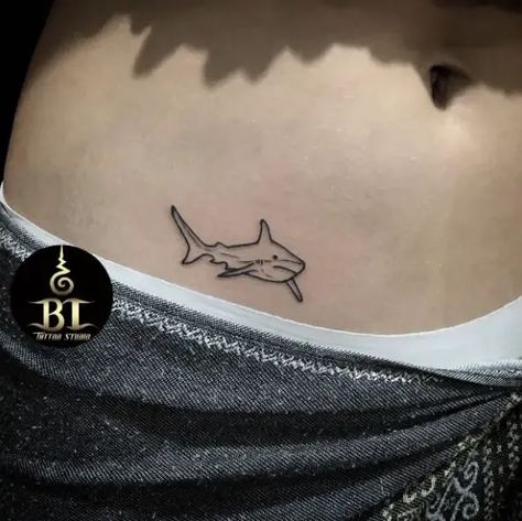 Shark Tattoo Cute, Cute Shark Tattoo, Shark Tattoo Meaning, Small Shark Tattoo, Shark Tattoo Ideas, Hai Tattoo, Ocean Sleeve Tattoos, Small Shark, Wild Tattoo