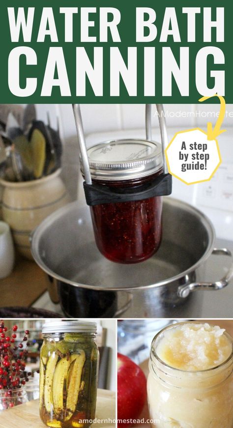 Easy Water Bath Canning for Beginners Water Bath Canning For Beginners, Forage Recipes, Canning For Beginners, Canning Water, Homesteading Hacks, Hot Water Bath Canning, Water Bath Canning Recipes, Jam Canning, Homesteading Tips