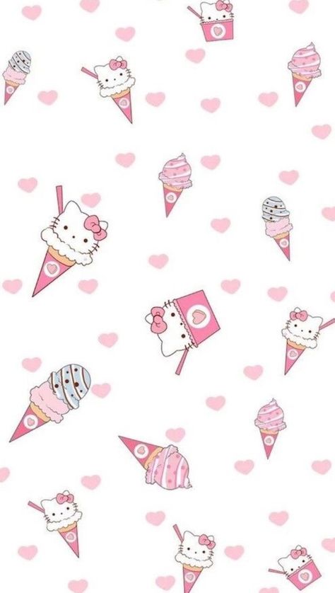 Hello Kitty Ice Cream & Milk phone wallpaper 🍦💕🐱 헬로키티 배경화면, Sweet Magic, Charmmy Kitty, Hello Kitty Images, Kitty Images, Hello Kit, Hello Kitty Backgrounds, Hello Kitty Art, Sanrio Wallpaper