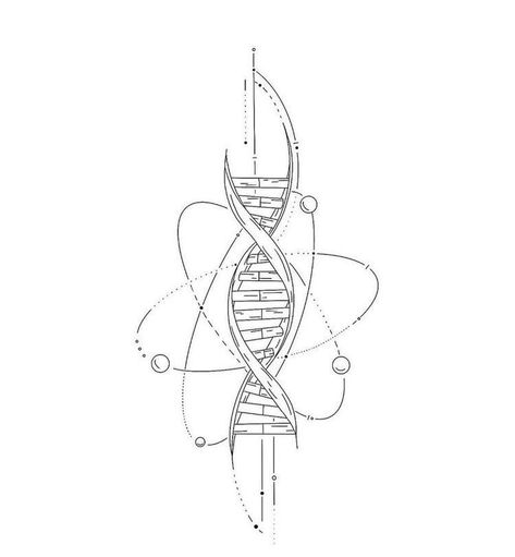 Mad Scientist Tattoo, Small Science Tattoos, Dna Tattoo Design, Biochemistry Art, Dna Symbol, Trippy Tattoo Ideas, Dna Drawing, Chemistry Tattoo, Trippy Tattoo