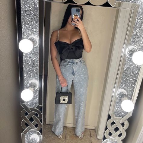 @gorda.7 wearing our diamond rhinestone jeans 👩🏻‍❤️‍💋‍👩🏻🪩🎀 so so iconic SHUT UP !! get urs besties, link in bio 🪩👩🏻‍❤️‍💋‍👩🏻!! #fashion #rhinestones #denimjeans #denim #xplore Rhinestone Jeans Outfit, Bio Fashion, Rhinestone Jeans, Shut Up, Jean Outfits, Link In Bio, Denim Jeans, Cute Outfits, Outfit Inspo