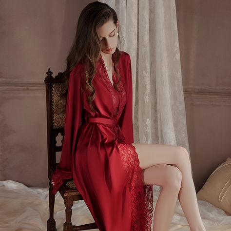 Red silk dress