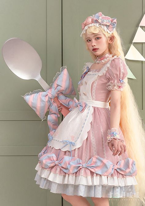 Cute Kawaii Dresses, Cute Pastel Dress, Tea Party Clothes, Sweet Like Candy Outfit, Candy Outfit Ideas, Candy Themed Outfit, Candyland Outfit, Nikki Tomorrow, Candyland Dress