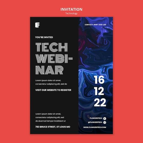 Cool Invite Design, Card Invite Design, Exclusive Event Invitation, Invite Design Template, Corporate Event Graphic Design, Professional Invitation Design, Event Pamphlet Design, Invite Poster Design, Technology Event Design