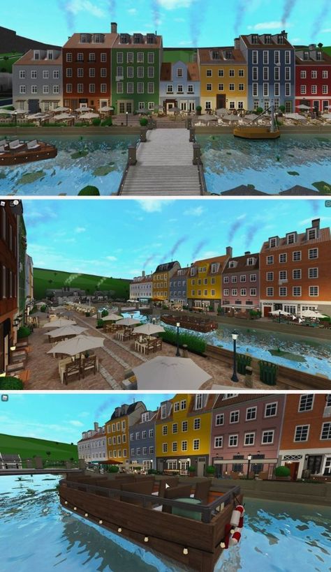 Buildings of the best creators Gamepass needed＾ Bloxburg Towns, City Bloxburg, Bloxburg Ids, Blocksburg Ideas, 3d Practice, Bloxburg House Builds, Modern Mansions, Cottage House Exterior, Castle Floor Plan