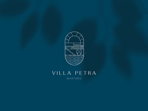 Villa Petra Brand Identity on Behance Villa Logo, Skiathos, Real Estate Branding, Real Estate Logo, Graphic Design Lessons, The Hills, Luxury Villa, Graphic Design Logo, In Design