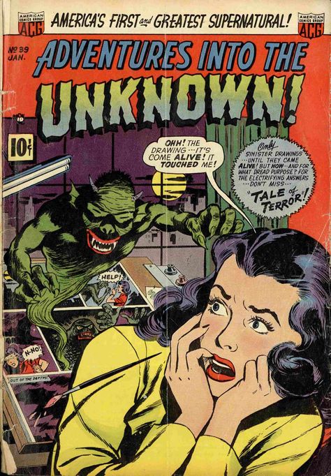 Comic Pop Art, Horror Comic, Golden Age Comics, Classic Comic Books, Horror Posters, Retro Horror, Into The Unknown, Old Comics, Vintage Comic Books