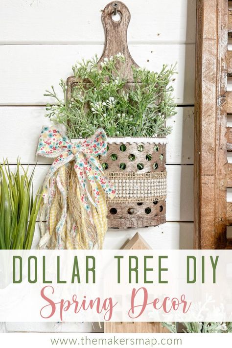 Upcycling, Spring Craft Ideas To Sell, Spring Dollar Tree Crafts, Dollar Tree Spring Crafts, Dollar Tree Farmhouse Decor Diy, Diy Spring Decor, Jesus Last Supper, Spring Diy Projects, Dt Crafts