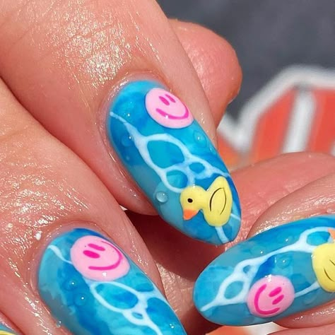 90s Cartoon Nails Acrylic, Friend Nails, June Nails, Teen Nails, Cartoon Nails, Cute Pink Nails, Cute Simple Nails, Nails Now, Summery Nails