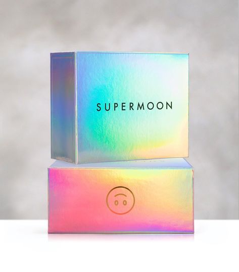 Unique Box Packaging, Branding Design Ideas, Holographic Print, Innovative Packaging, Packaging Ideas Business, Branding Design Packaging, Holographic Foil, Packaging Designs, Premium Packaging