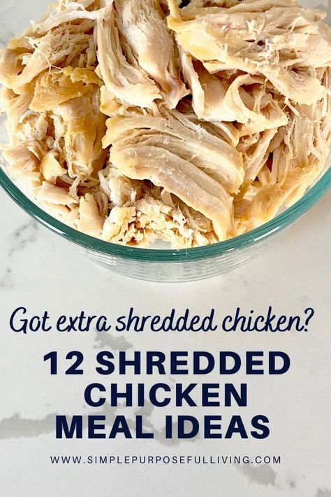 Shredded Chicken Dishes, Baked Enchiladas, Shredded Chicken Recipes Easy, Chicken Meal Ideas, Shredded Chicken Recipe, Shredded Chicken Sandwiches, Boiled Chicken Recipes, Easy Shredded Chicken, Slow Cooker Shredded Chicken