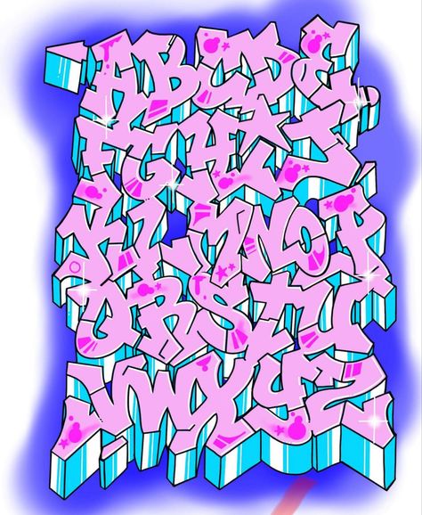 Old School Alphabet, Graffiti Alphabet Styles, Tattoo Lettering Alphabet, Graffiti Fonts, Tag Alphabet, Graffiti Lettering Alphabet, Graffiti Art Letters, Graffiti Wildstyle, Lettering Styles Alphabet