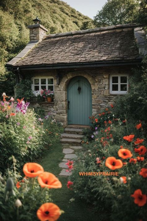 Whimsy Prairie Prairie Aesthetic Home, Ms Honey House, Ms Honeys Cottage, Cottage Core Exterior, Single Story Cottage, Irish Cottage Renovation, Prairie Aesthetic, Small House Inspiration, Architecture Reference