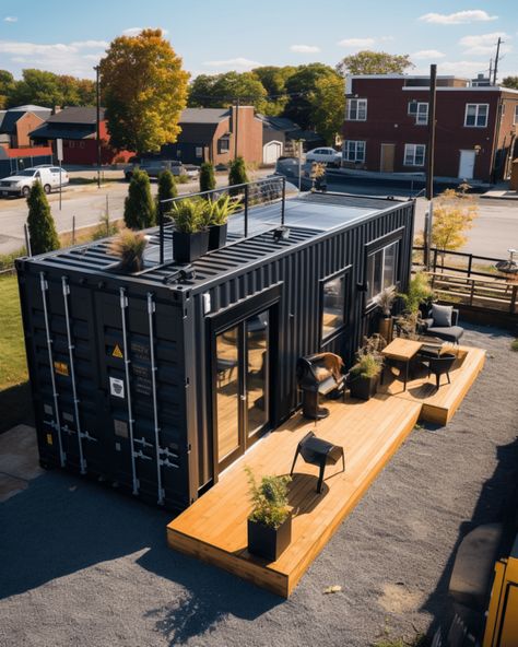 10 Striking Black Tiny Homes: The Pinnacle Of Modern Minimalism Tiny Luxury, Tiny House Exterior, Plans Architecture, Casa Container, Container Home, Tiny House Movement, Container House Design, Container Homes, Shipping Containers