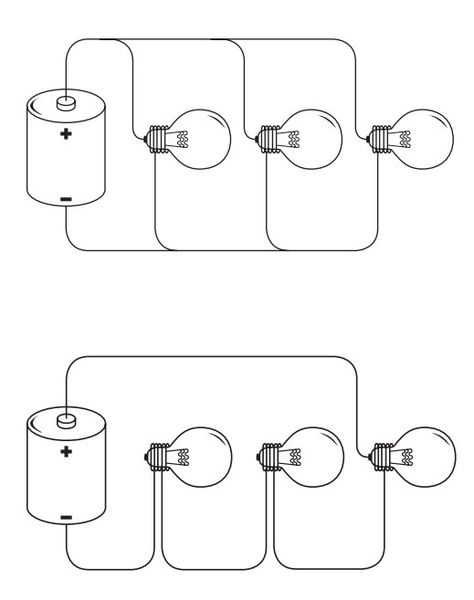 Electrician Knowledge, Simple Electric Circuit, Electricity Activities, Parallel Circuit, Circuits Science, Squishy Circuits, Circuit Drawing, Series And Parallel Circuits, Paper Circuits