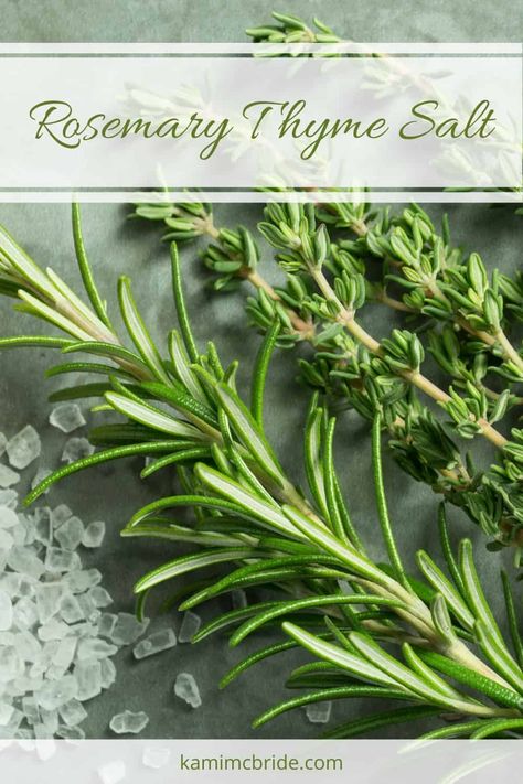 This Rosemary Thyme Salt recipe tastes delicious and is so good for you. Both of these herbs help to increase immunity and support digestion. Thyme Salt, Recipes With Thyme And Rosemary, Homemade Rosemary Salt, Making Thyme For Health Recipes, Lemon Thyme Salt, Rosemary Salt Recipe, Parsley Sage Rosemary And Thyme, Flavored Salts Recipes, Herb Salt Recipe