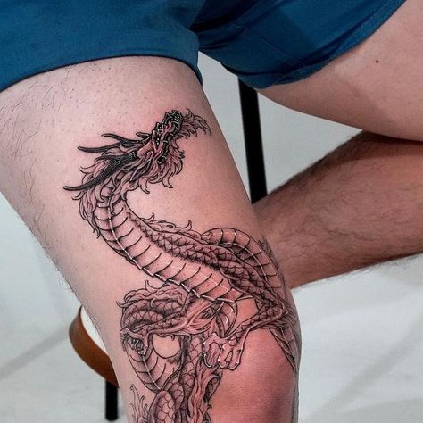 Men’s Dragon Tattoo, Men’s Full Thigh Tattoo, Dragon Leg Tattoo Men, Dragon Thigh Tattoo, Thigh Tattoo Men, Full Leg Tattoos, La Tattoo, Thigh Tattoo Designs, Leg Tattoo Men