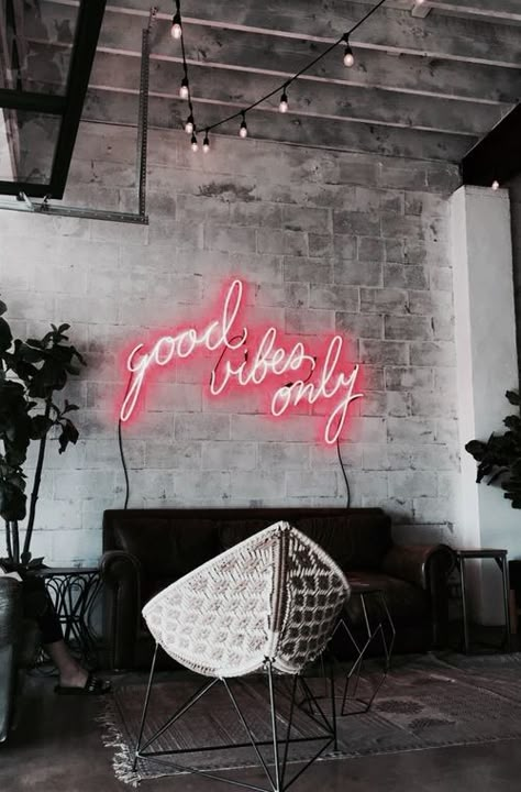 Mid-century Interior, Led Logo, Custom Neon Lights, Neon Lamp, Salon Suites, Salon Interior Design, Cool Cafe, Salon Ideas, Salon Decor