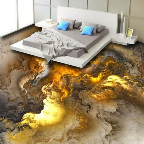 3d Floor Art, Tiles Bedroom, Epoxy Floor Designs, Epoxy Floor 3d, Abstract Clouds, 3d Flooring, Flooring Designs, 3d Epoxy, Floor Murals