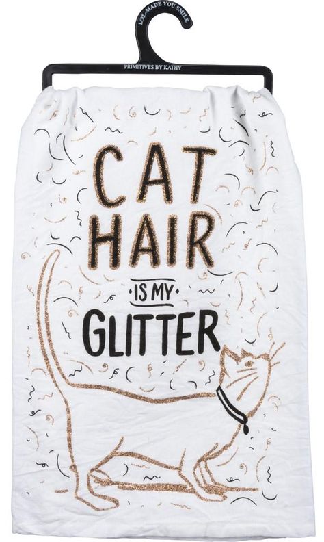 Cat Hair Is My Glitter Funny Snarky Dish Cloth Towel / Novelty Silly Tea Towels / Cute Hilarious Kitchen Hand Towel Funny Kitchen Towels, Chair Socks, Quote Signs, Swedish Dishes, Flour Sack Dish Towels, Toilet Spray, Dog Box, Wit And Wisdom, Feminist Gift