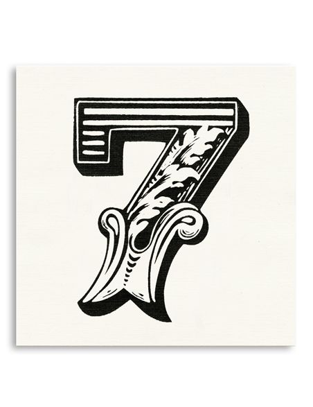 Charles Lahti for Kate's Paperie katespaperie.com/ Number Seven Tattoo, Seven Tattoo, Numbers Logo, Seven Logo, 7 Tattoo, Favorite Number, Number Seven, Lucky 7, Tattoo Lettering Fonts