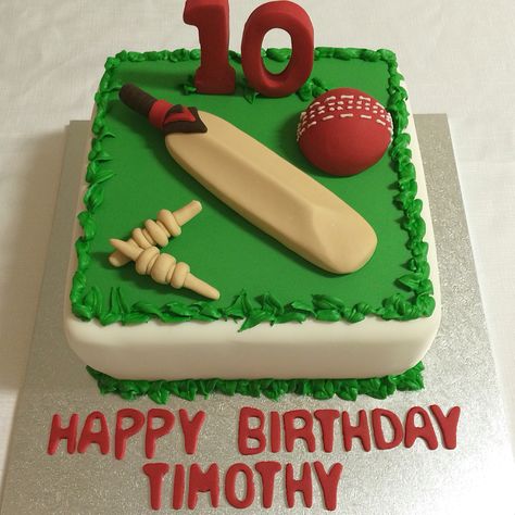 A special birthday cake for a cricket lover. Complete with fondant cut numbers, handmade cricket bat, cricket ball and cricket wickets Cricket Lover Cake, Cricket Party, Cricket Birthday Cake, Cricket Theme Cake, Cricket Cake, Special Birthday Cake, Sport Cupcakes, Bat Cake, About Cricket