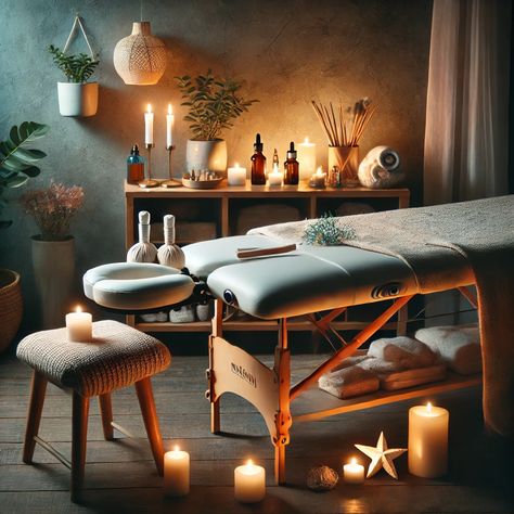 Get your weekend relaxation started the right way—book a massage! 🌼 Your body will thank you. #WeekendVibes #MassageLove Earthy Massage Room, Massage Therapist Photoshoot, Home Massage Room, Spa Room Design, Spa Massage Therapy, Zen Room Decor, Spa Massage Room, Massage Room Design, Massage Room Decor