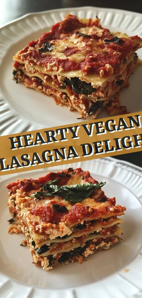 Hearty Vegan Lasagna Delight - A delicious plant-based twist on a classic comfort food favorite. Transport yourself to vegan heaven with this hearty lasagna packed with fresh vegetables and dairy-free indulgence. Perfect for both vegans and meat lovers alike. 

#veganlasagna #plantbased #healthycomfortfood Vegan Mushroom Lasagna, Vegetarian Lasagna Easy, Vegan Lasagna Roll Ups, Vegan Veggie Lasagna, Vegan Vegetable Lasagna, Vegan Zucchini Lasagna, Best Vegan Lasagna Recipe, Veggie Lasagna Recipe, Dairy Free Lasagna