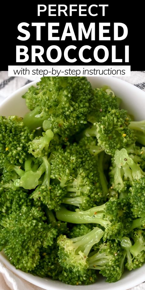 Broccoli Microwave, How To Steam Broccoli, Steamed Broccoli Recipes, Cooking Fresh Broccoli, Steam Broccoli, Cook Broccoli, How To Cook Broccoli, Cooking Healthy, Keto Side Dishes