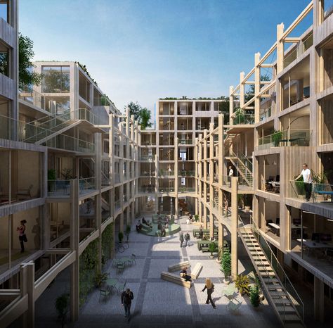 Coliving Architecture, Column Architecture, Social Housing Architecture, Co Housing, Collective Housing, Urban Housing, Social Housing, Natural Ventilation, Ground Floor Plan