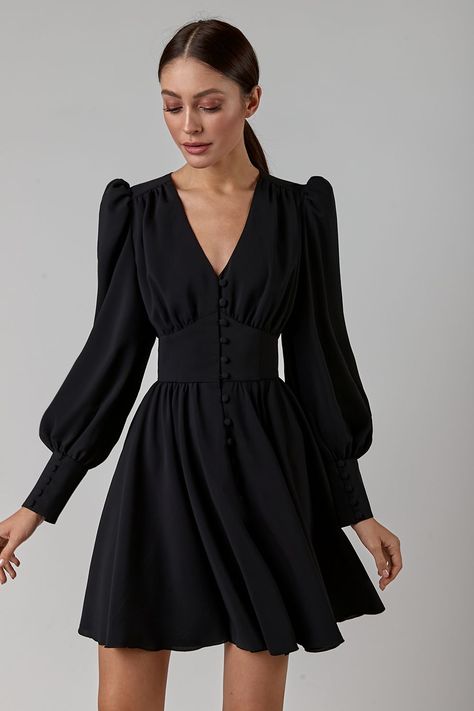 High Waist Dresses, Party Dress Women, Mini Party Dress, Mode Turban, Mini Party, High Waist Dress, Dress Stores Online, Neck Bodycon Dress, Long Puff Sleeves