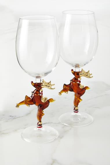 Interesting Glasses, Neiman Marcus Christmas, Christmas Party Accessories, Christmas Dining Table Decor, Fun Wine Glasses, Christmas Dining Table, Holiday Table Decorations, Christmas Time Is Here, Christmas Inspo