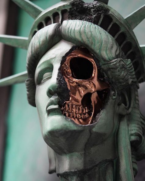 Jack Of The Dust, Statue Of Liberty Skull, Statue Of Liberty Art, Black Manta, Instagram Edit, Behind The Mask, Trash Polka, Pop Culture References, Human Skull