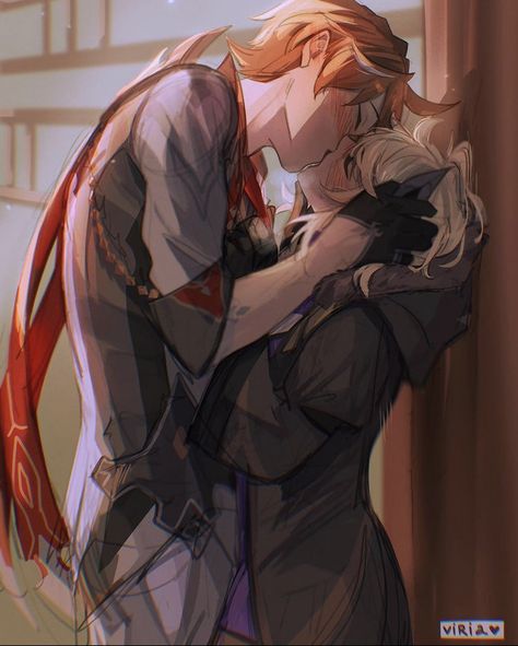 Viria Art, Childe Lumine, Shin Nana, 동화 삽화, Couple Drawings, 영감을 주는 캐릭터, Fanarts Anime, Anime Couples Drawings, Handsome Anime Guys