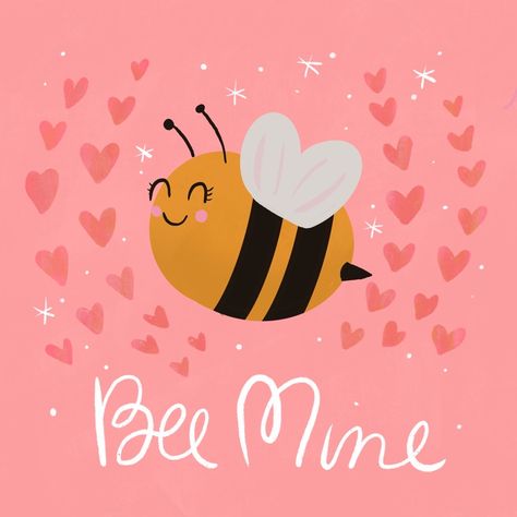 @littlesistersstudio on Instagram: “Bee Mine #valentinepuns—————————————————————⠀ #valentine #lssvalentine #february14th #february2020 #illustration #illustratorsoninstagram…” Bee Business, Bee Valentine, Valentines Puns, Bee Illustration, Valentines Day Cookies, Bee Mine, Illustrators On Instagram, Save The Bees, Heart Art