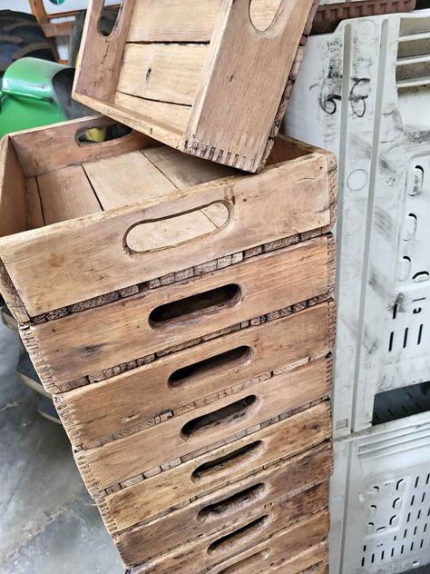 Old Wooden Crates, Vintage Wooden Crates, Market Booth, Wooden Kitchen Utensils, Community Garden, Farm Stand, Booth Ideas, Wood Crates, Community Gardening