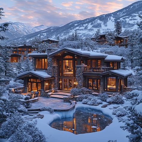 Embrace winter magic at this Craftsman Ski Chalet in Aspen, Colorado, spanning 6,500 sqft. The muted color grading under soft light highlights rich textures, capturing the tranquility of a Colorado winter. Let this AI-rendered masterpiece inspire your cozy ski retreat dreams. Can you feel the chill in the air or hear the snow crunch under your boots? Share your winter dream below! ❄️🏔️ #DreamHomeInspiration #LuxuryInteriors #CraftsmanStyle #SkiChalet #AspenColorado #SnowCoveredSlopes #LuxuryLiving #LuxuryDesign #LuxuryLifestyle #HomeGoals #InspiringHomes #LuxuryTravel Winter Chalet Bloxburg, Aspen Colorado Christmas, Ski Cabin Exterior, Aspen Mansion, Winter House Aesthetic, Winter Mountain House, Aspen Colorado Aesthetic, Snow Mansion, Aspen Aesthetic