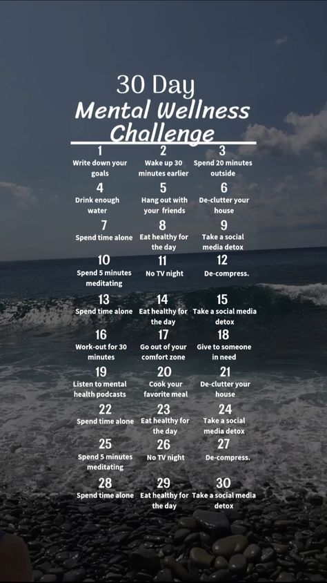 30 day mental wellness challenge 💫 June Health Challenge, 30 Day Mental Wellness Challenge, 30 Days Mental Health Challenge, 30 Day Challenge Lifestyle, Mental Wellness Challenge, Mental Health Challenge, 2024 Fitness, Meditation Challenge, How To Start Meditating