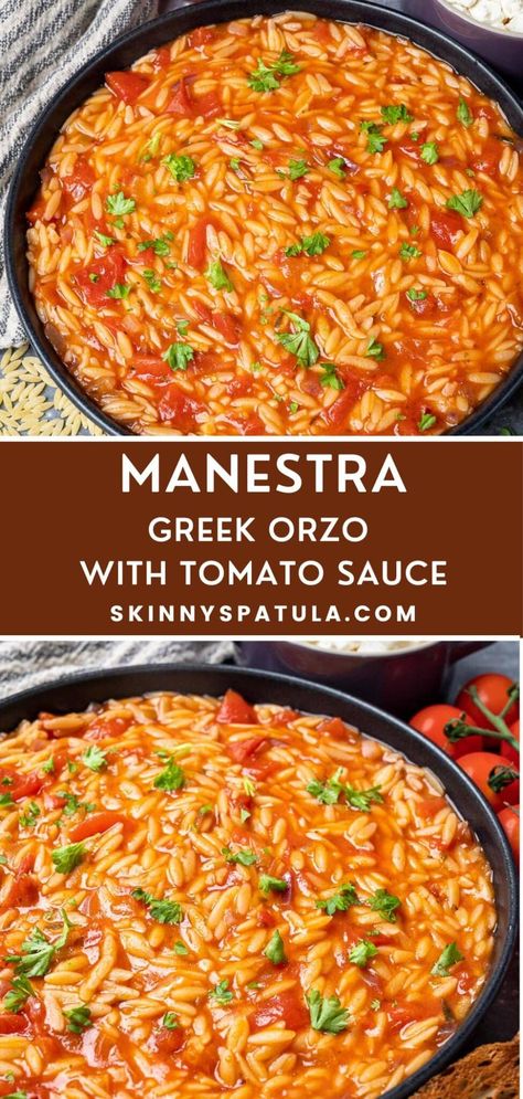 Orzo Recipes Greek, Manestra Recipe, Healthy Orzo Recipe, Recipes With Orzo, Vegan Orzo Recipes, Orzo Side Dish, Orzo Pasta Recipes, Greek Orzo, Greek Dinners