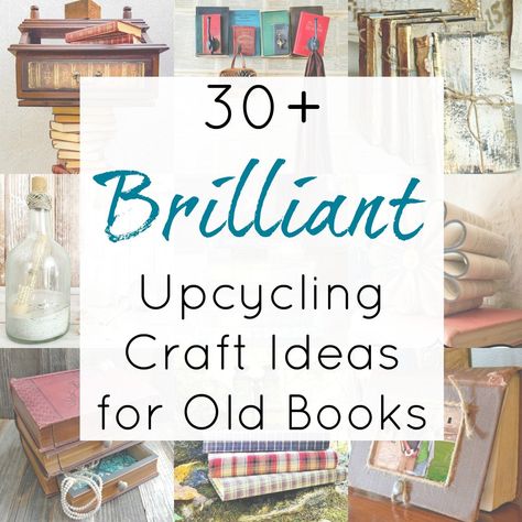 Not sure what to do with old books? This collection of amazing upcycling ideas for old books is full of fantastic repurposed book projects and crafts. Ideas For Old Books, Upcycling Craft Ideas, Recycled Book Crafts, Upcycled Books Crafts, Diy Old Books, Recycled Paper Crafts, Diy Buch, Old Book Crafts, Book Craft